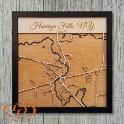 Engraved Dimensional Map of Honeoye Falls